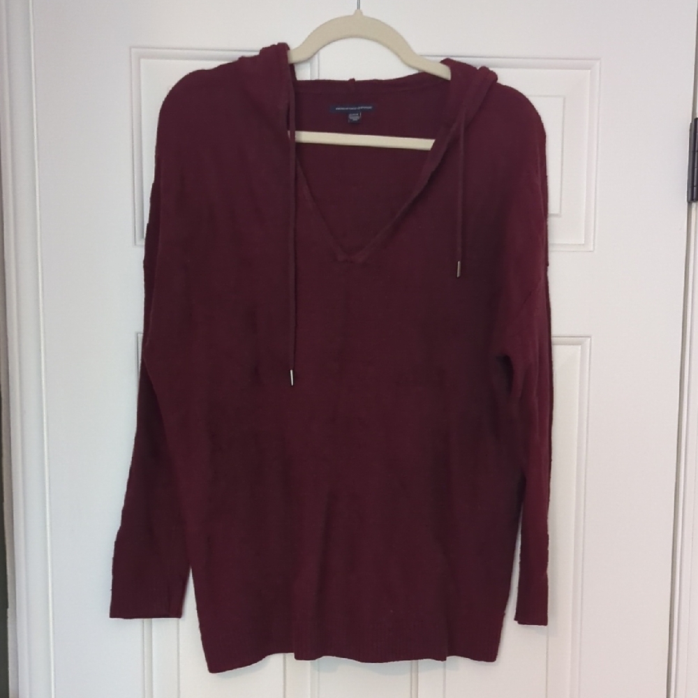American Eagle Outfitters Maroon Knit Sweater